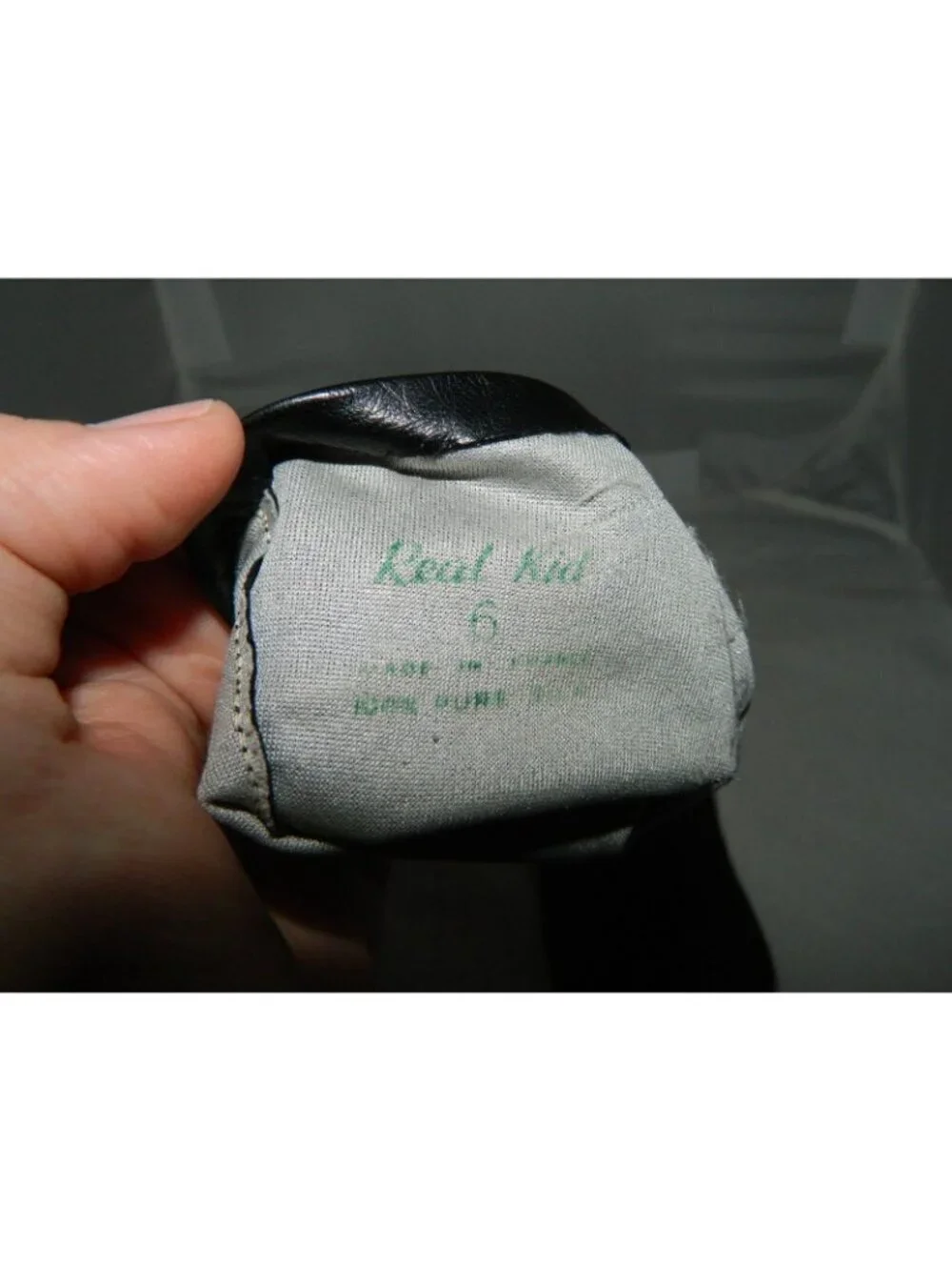 VTG NOS Le Gant Trefousse French Black Leather Tailored Gloves Silk Lined Size 6